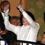 Michael Jackson during Michael Jackson Celebrates his 45th Birthday with Fans at Orpheum Theatre in Los Angeles, California, United States. (Photo by Lee Celano/WireImage)